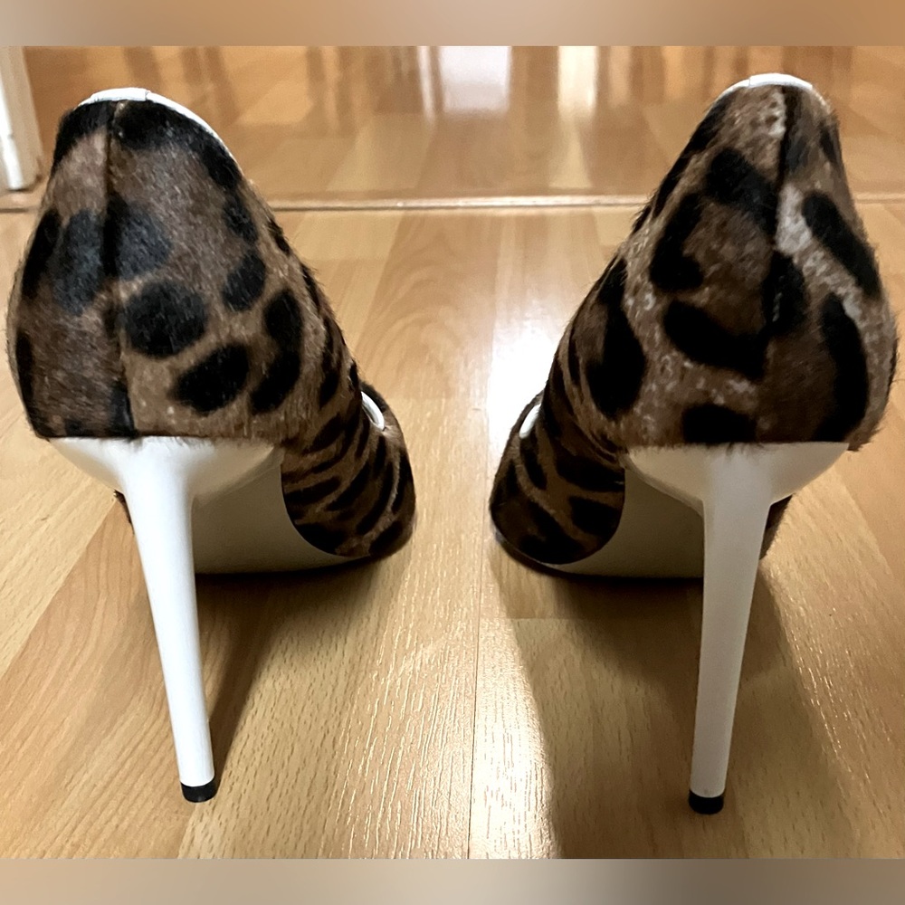 EU 38 Jason Wu leopard pony hair & white leather heel pumps (US size 7.5 - 8) - Picture 4 of 6